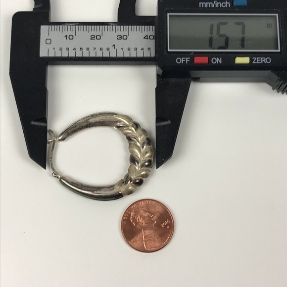 Sterling Silver Repousse Hoop 3D Earrings - Picture 7 of 8